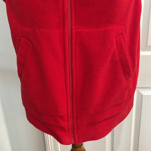Vintage 90s Gap fleece vest hoodie red full zipper pockets women’s size M medium - Picture 4 of 12